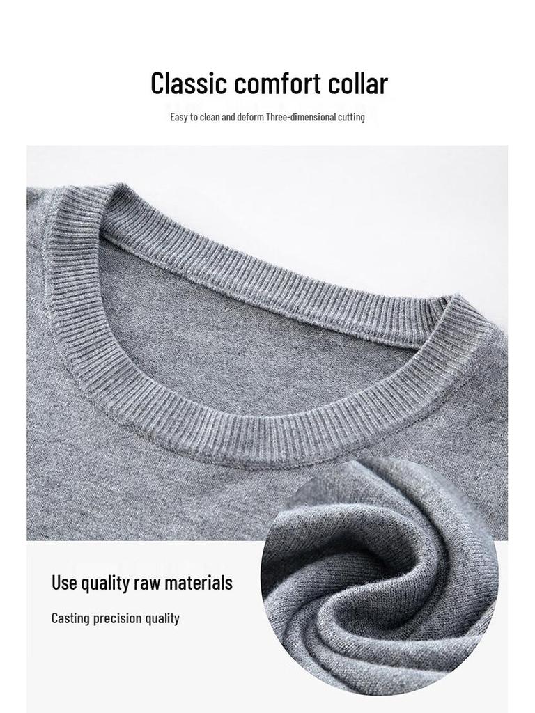 Romon Men's Round Neck Warm Knit Sweater WLL202