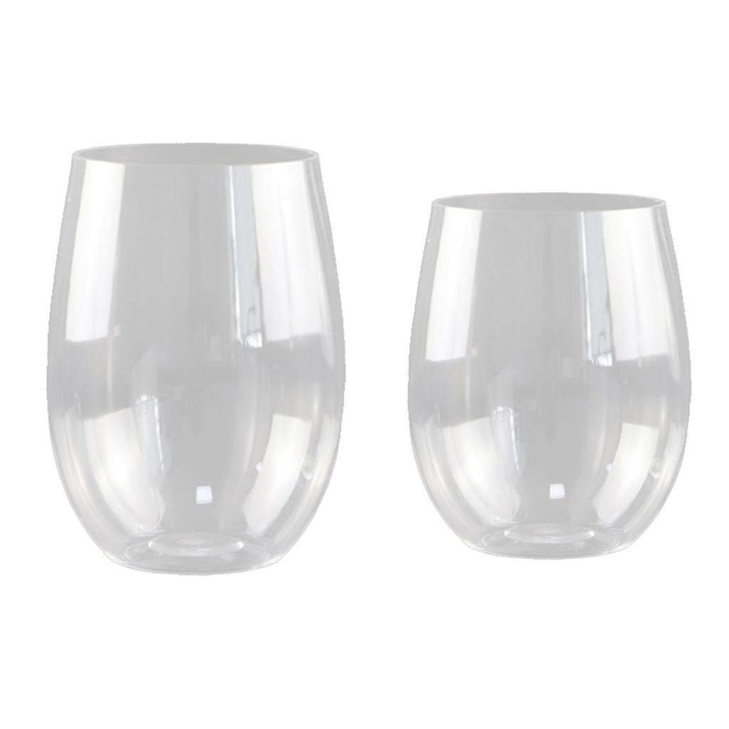 Stemless Plastic Wine Glasses Dishwasher-Safe BPA Free for Indoor & Outdoor