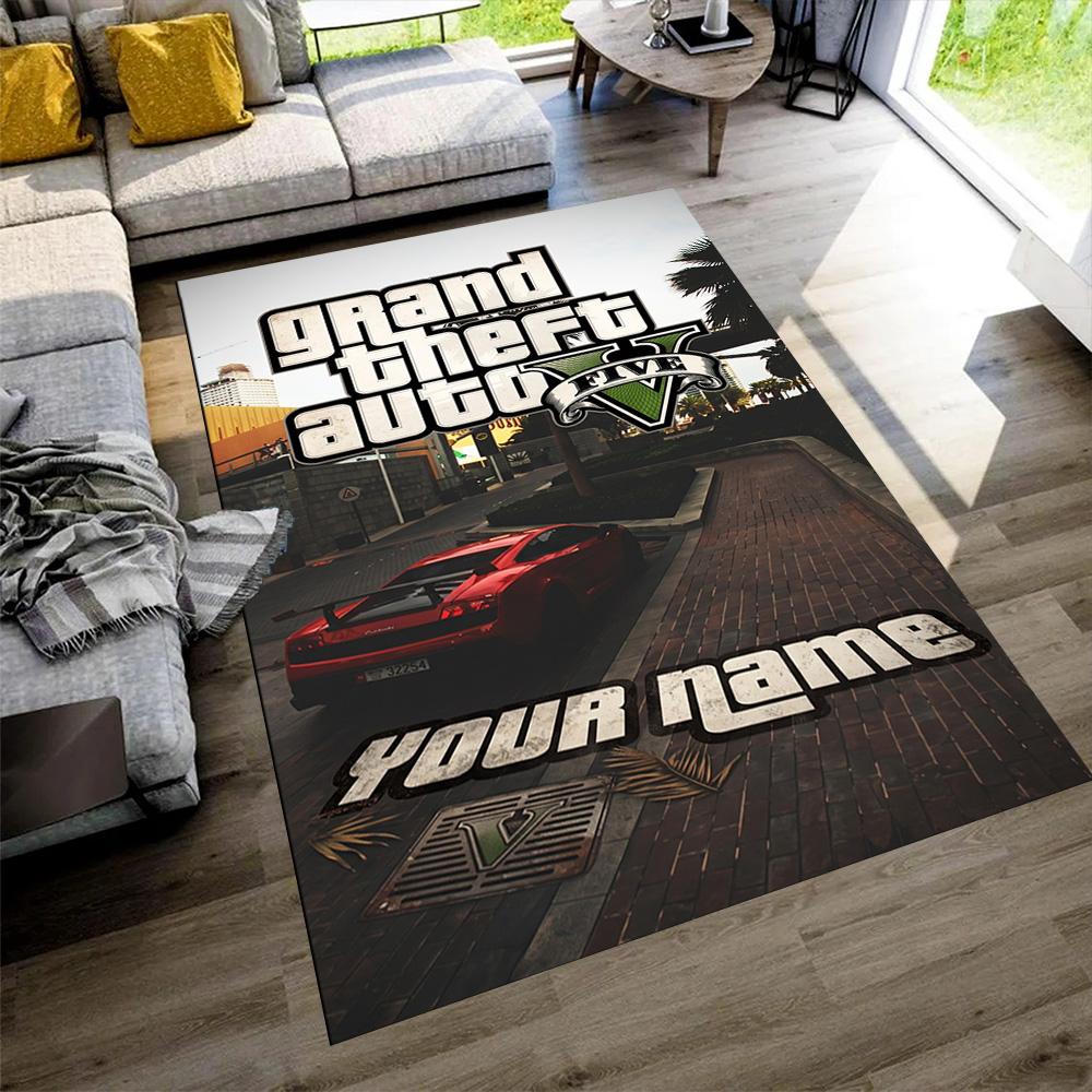 Grand Theft Auto Customizable Name Carpet Perfect for Dormitory Playrooms Outdoor Entryway Antislip Carpet Office home decor