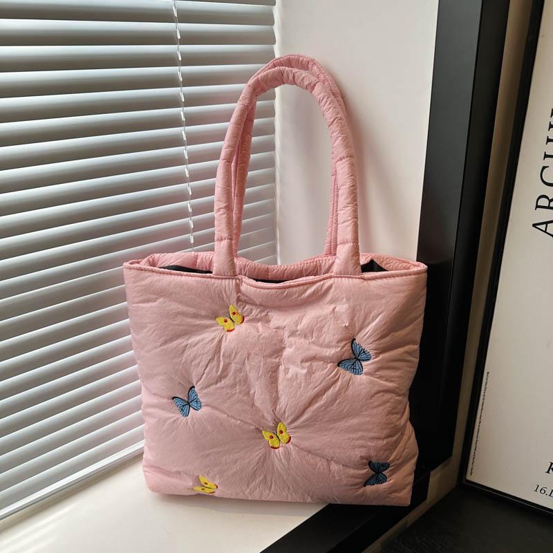 

Casual rhombus embroidery thread small bag women s 2025 new autumn and winter cotton clothing bag super fire portable small bag bucket bag розовый