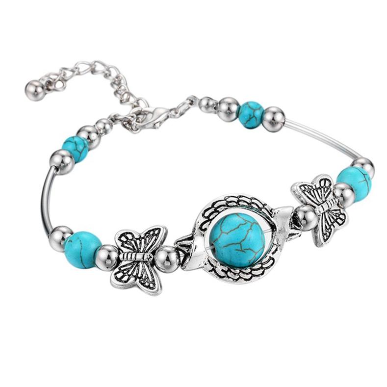 Carved Butterfly Bracelet for Woman Chain Jewelry Wrist Decoration Birthday Gift ADM