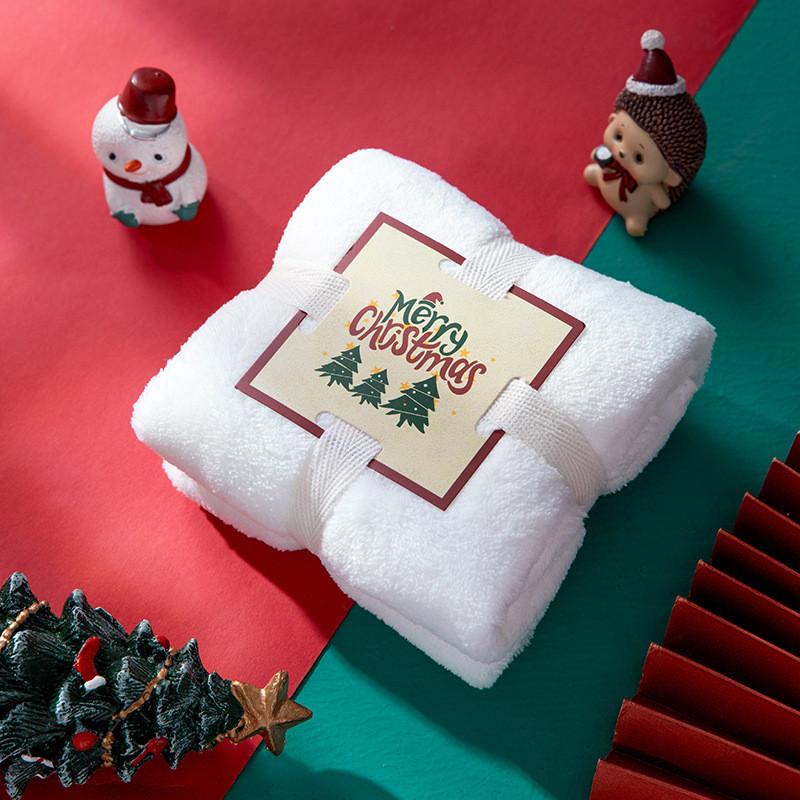 Christmas Santa Claus Towel Gift Set With Coral Fleece For Holiday Celebration