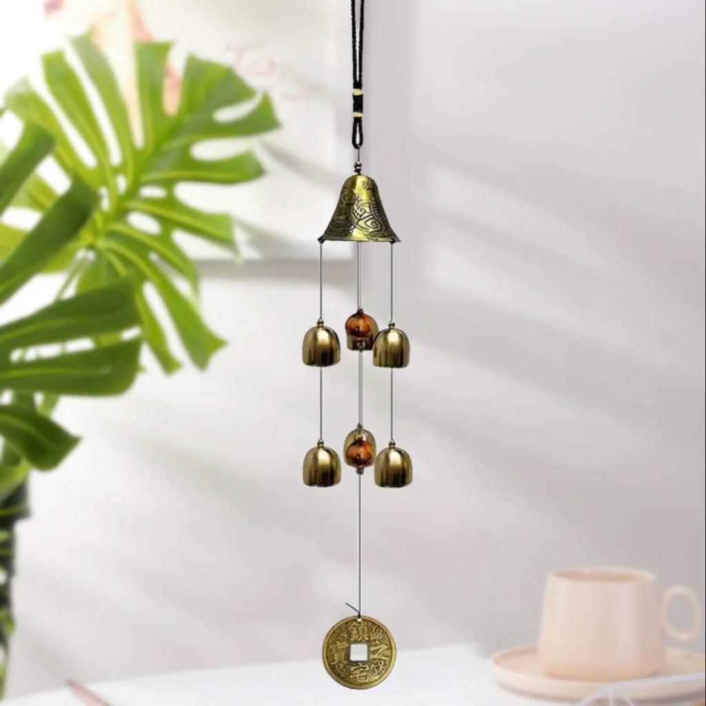 Butterfly Fan Solid Wood Metal Aluminum House Pendant Big Wind Chime Home Outdoor Decoration