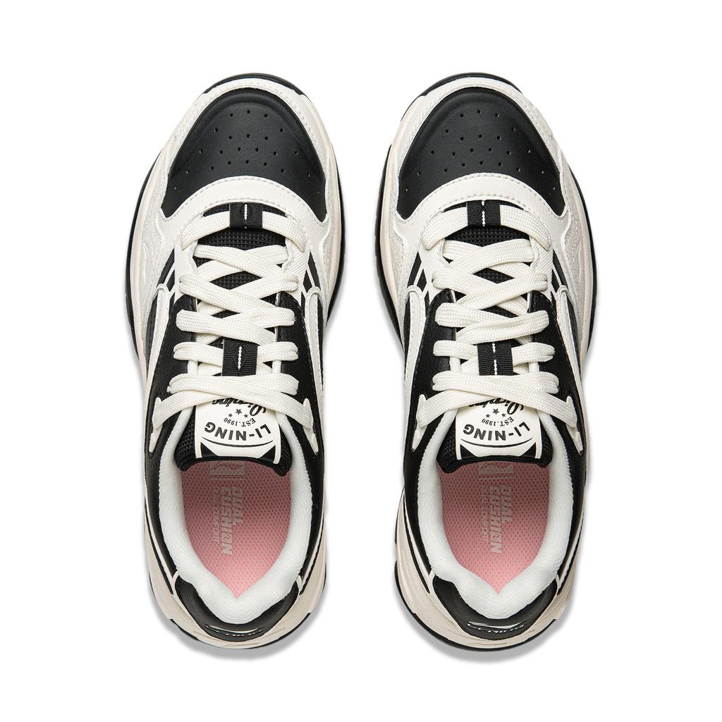 Li Ning Tianji 3 Slip Resistant, Abrasion Resistant, Lightweight Low top Skateboard Shoes Women's Black White AGCU432-3