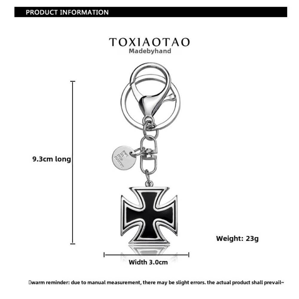 Vintage pruský německý kovový železný kříž přívěsek na klíče Sauvignon německá pamětní závěsná ozdoba