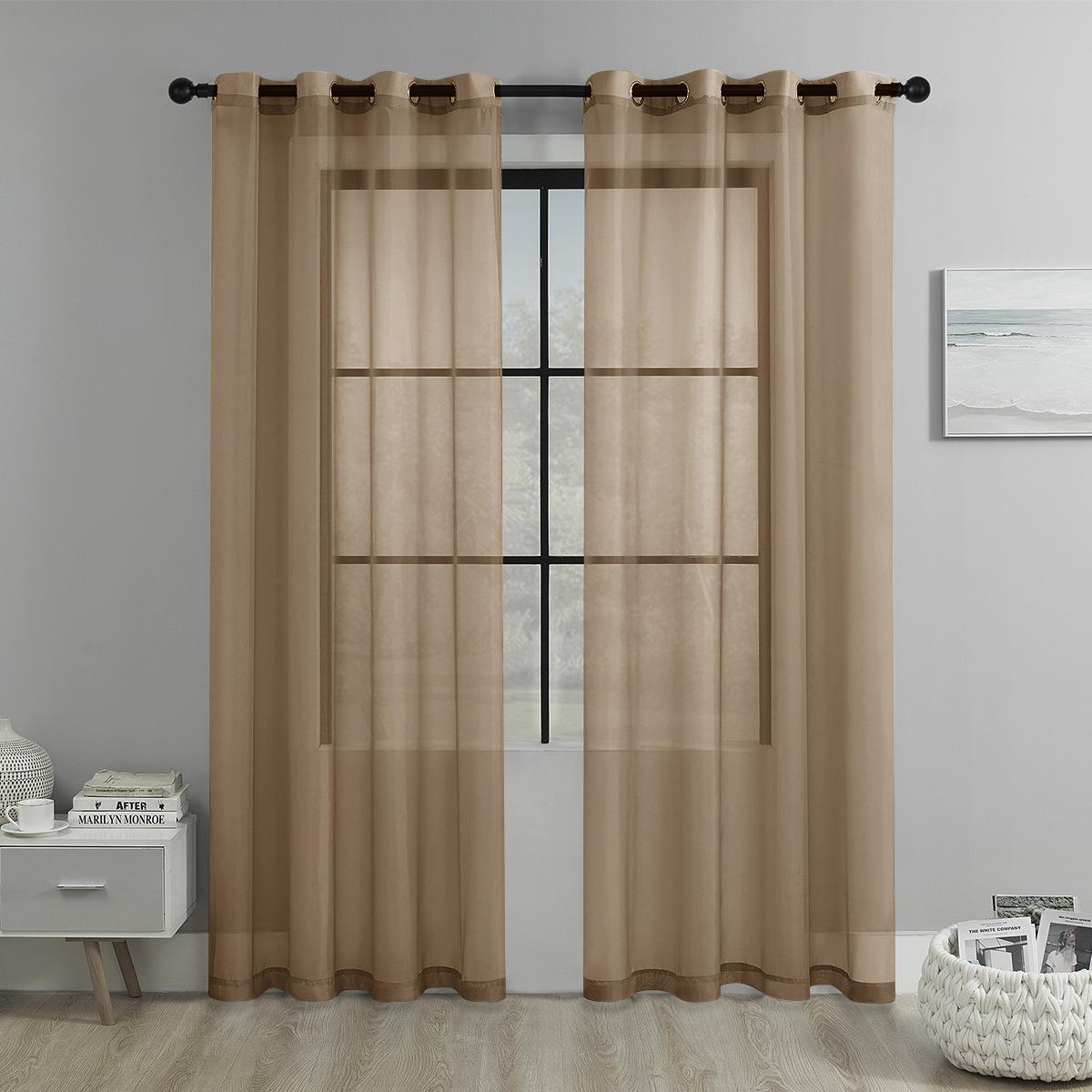 

1 шт. Однотонная прозрачная занавеска, Оконная марлевая занавеска, Прозрачная занавеска, Подходит для гостиной, спальни, кухни, ванной комнаты 132 * 240Cm