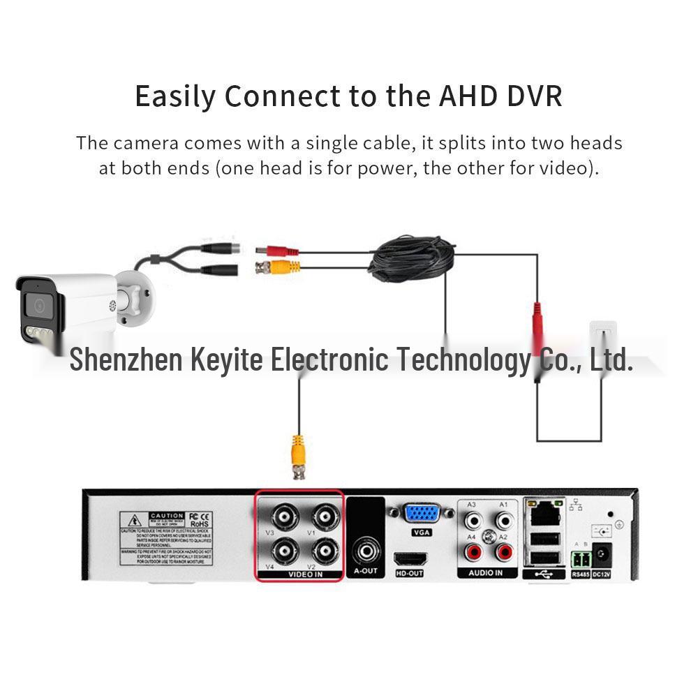 4K AHD TVI Waterproof Surveillance Camera with Full Color & Audio, 2MP/5MP/8MP OSD.