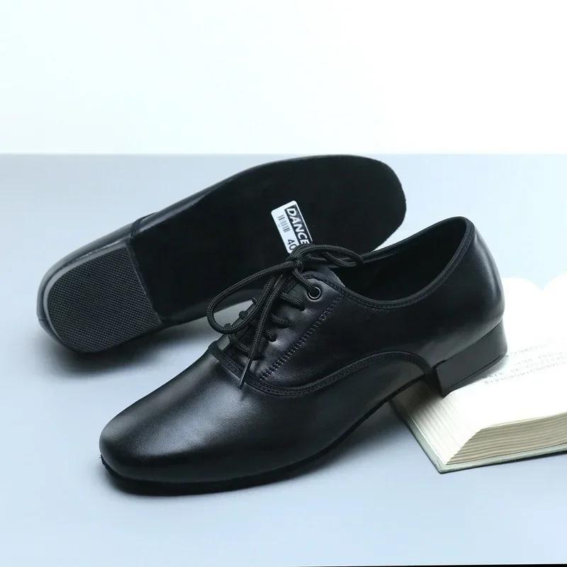 Men Genuine Leather Modern Dance Shoes Men's Latin Tango Ballroom Shoes Soft Sole Man Dancing Shoes Breathable Sneakers