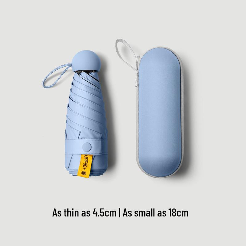 Cartoon Mini Sun & Rain Five-Fold Umbrella for Women - Portable, Sunscreen, and Dual-Use