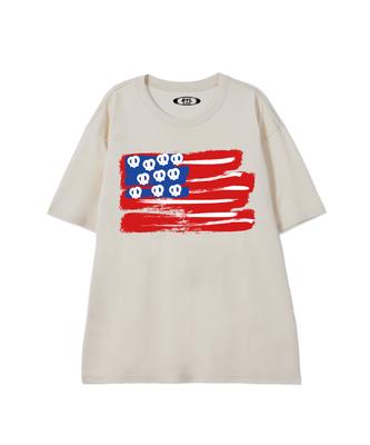 BY.L Pretzel Flag Short Sleeve T-Shirt Cream