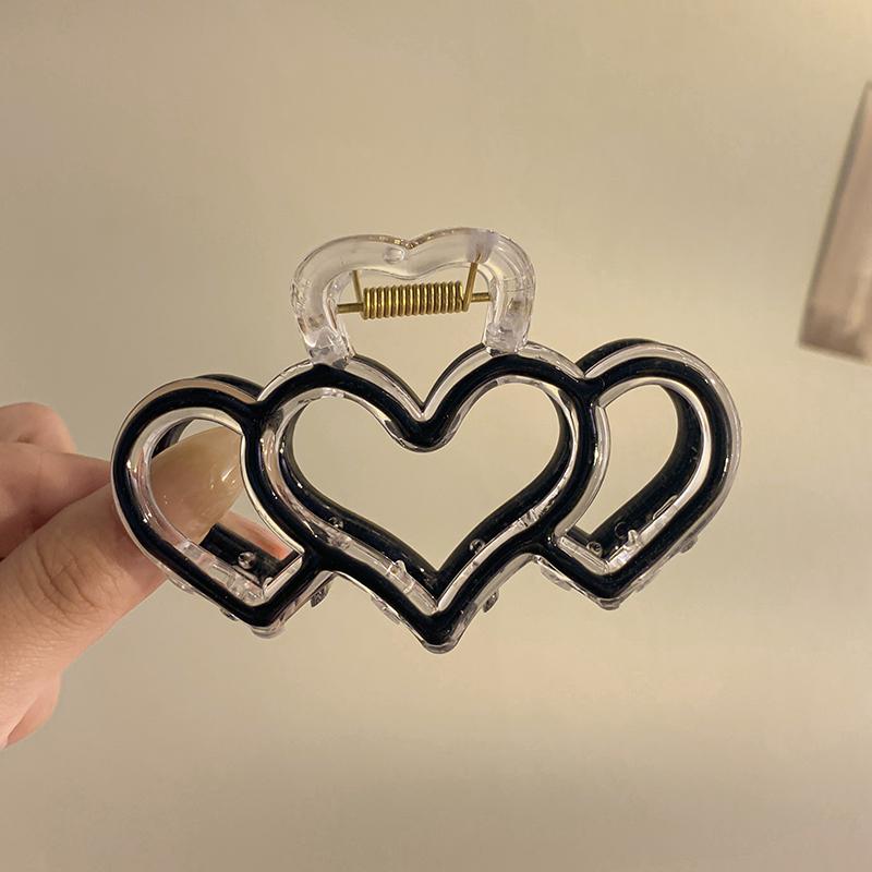 Acrylic Love Hair Claw Clip for Girls Korean Colorful Transparent Head Shark Hairpin Women Hair Accessories Crab Clip
