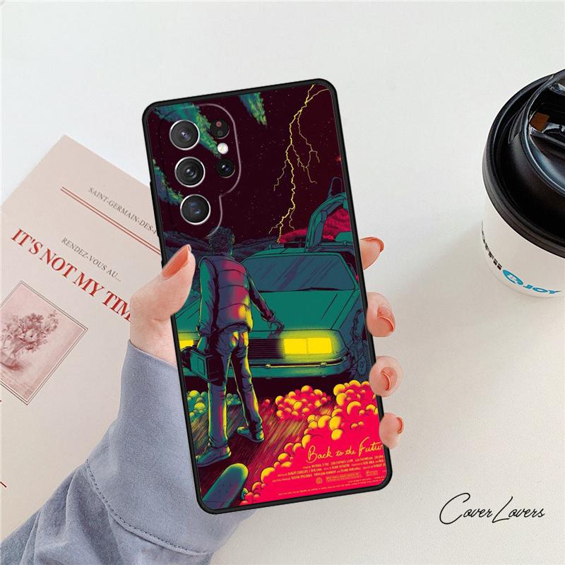 Back to the Future DeLorean phone case For Samsung Galaxy S24 S25 S23 S22 Ultra Note 10 20 Plus S20 S21 FE Cover