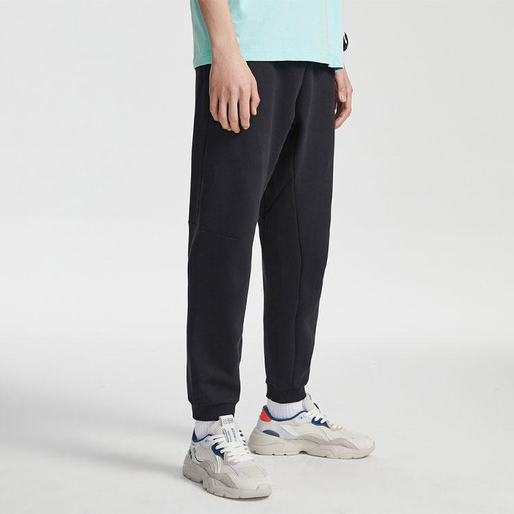 Li Ning X Disney Collaboration Sports Fashion Series Letter Print Knitted Cuffed Sweatpants Men Bottoms Black AKLR189-1