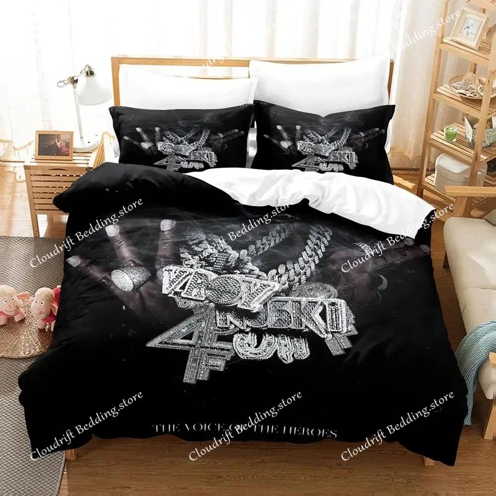 3D Print Lil Durk Rapper Bedding Set Duvet Cover Bed Set Quilt Cover Pillowcase Comforter King Queen Size Boys Adult Bedding Set