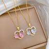 Heart Shaped Pendant Necklace for Women New Fashion Stainless Steel Chain Golden Wedding Party Jewelry Accessories