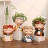 Cute Girl Planter Silicone Mold For Resin Cement Crafts Reusable DIY Flowerpot Design Flower Pot Making Mould
