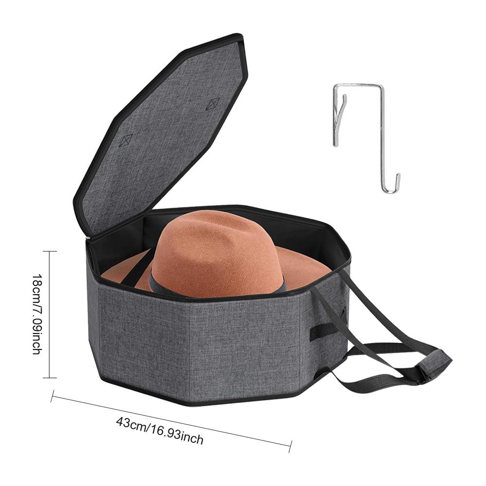 Hat Storage Box with Hook Stackable Hat Organizer with Cardboard Support Foldable Hat Case for Women Men Storage