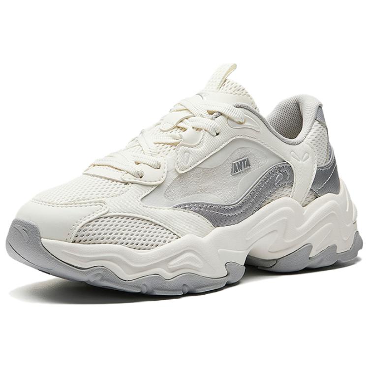 Anta Meteor VENT Comfortable Versatile Shock Absorbing Wear Resistant Low Top Casual Shoes Women Casual Shoes Silver 122528858-3