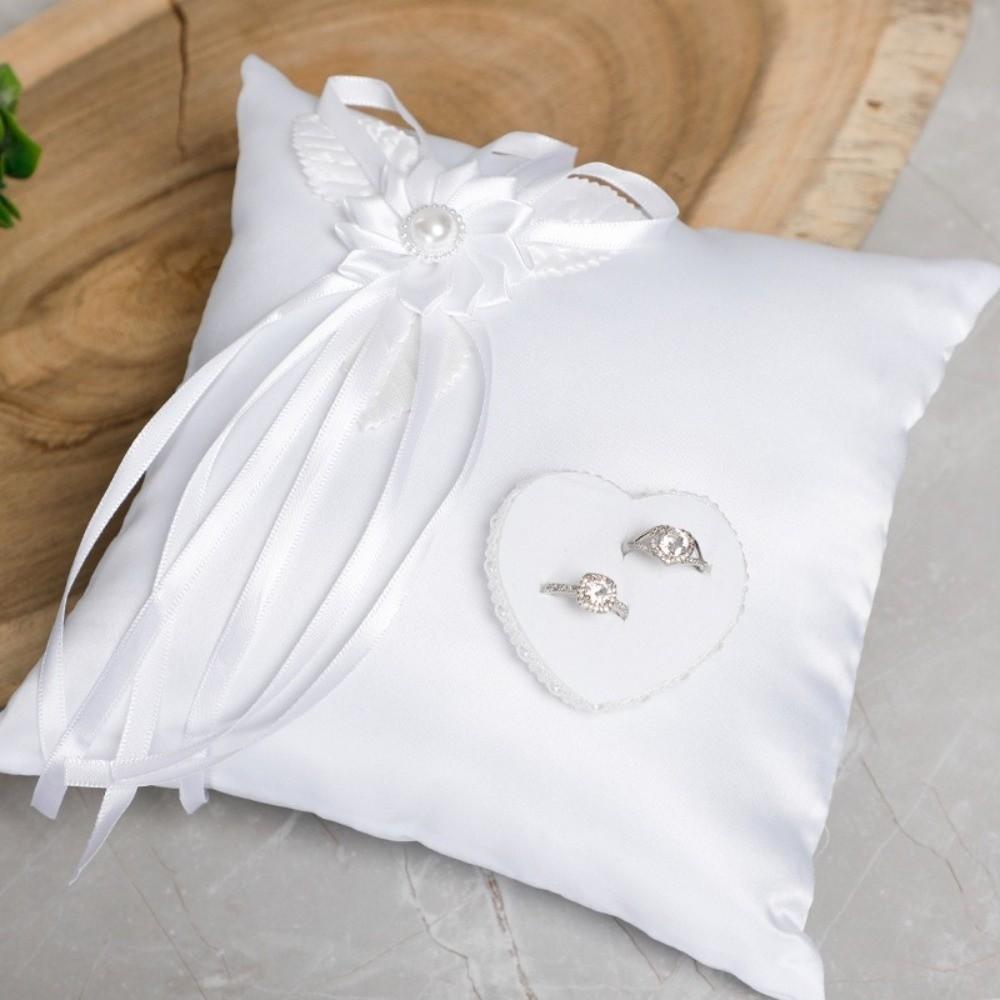 Polyester Wedding Ring Pillow Ribbon Decoration Wedding Ring Holder  Wedding Ceremony