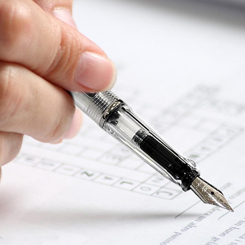 Transparent White Business Office Medium Nib Fountain Pen Student Stationery Pen New Office Supplies Pens for Writing Stylos