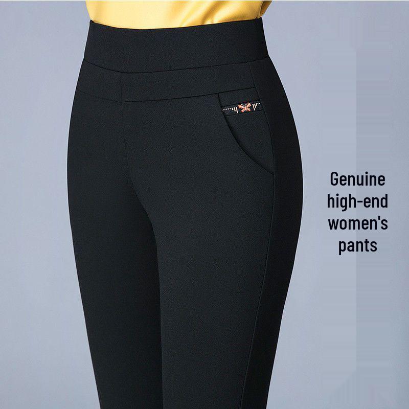 

Mom s Plus Size High Waist Elastic Pants - Spring/Autumn Style for Middle-aged and Elderly Women, Straight Leg, Casual Versatile Wear 3XL (Weight 80-110 Jin)