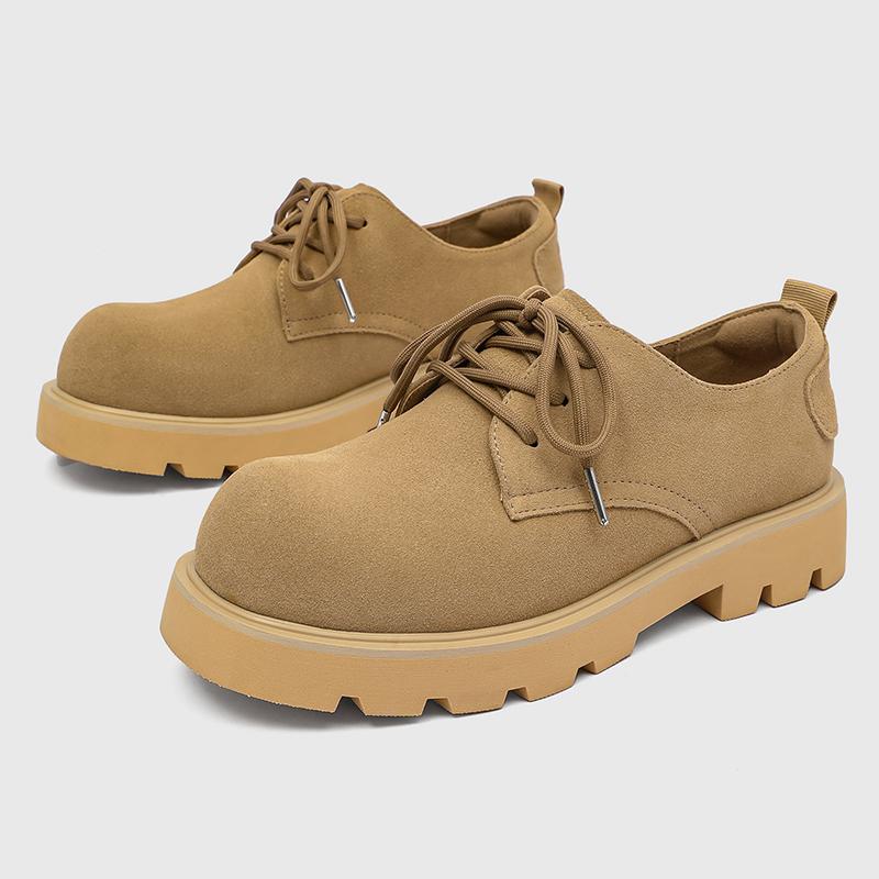 

Модная повседневная мужская кожаная обувь на шнуровке Ретро и минималистичный стили Повседневная Деловая Высококачественная обувь Дерби Толстая подошва универсальная 38 хаки