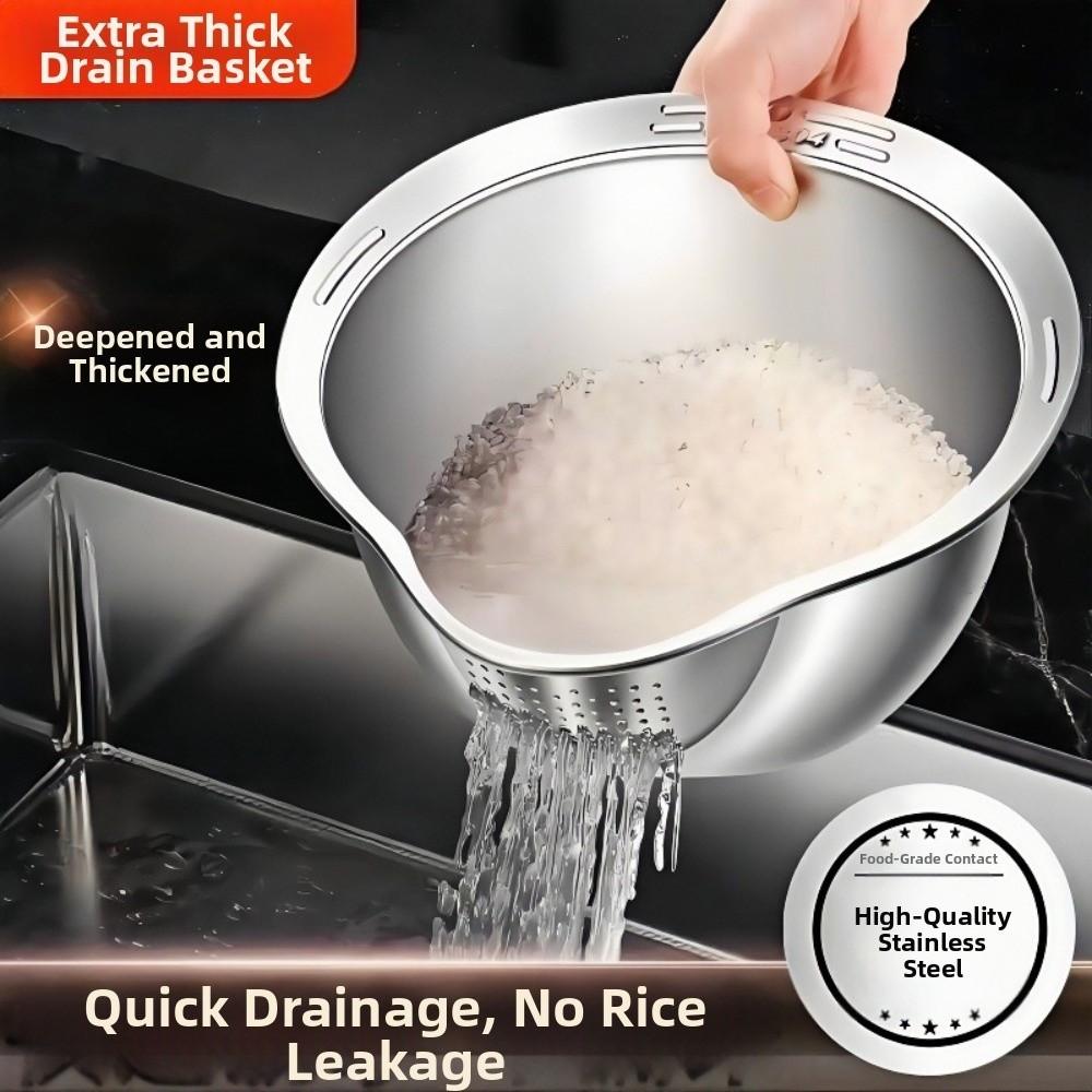 Quick Drain Vegetable Washing Draining Bowl Kitchen Drain Basket  Kitchen Sink