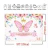 Pink Butterfly Birthday Decoration Balloon Set Tableware Cup Plate Napkin Gift Bags Backdrop Banner KeyChain Girl Party Supplies