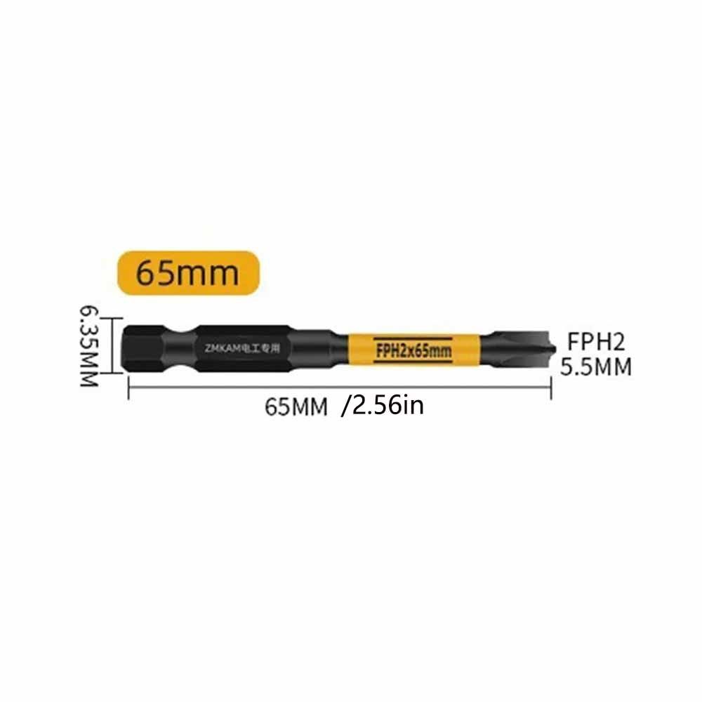 5pcs Non-slip Slotted Cross Screwdriver Bit Impact PH2 Screwdriver Bits Disassembly Tool
