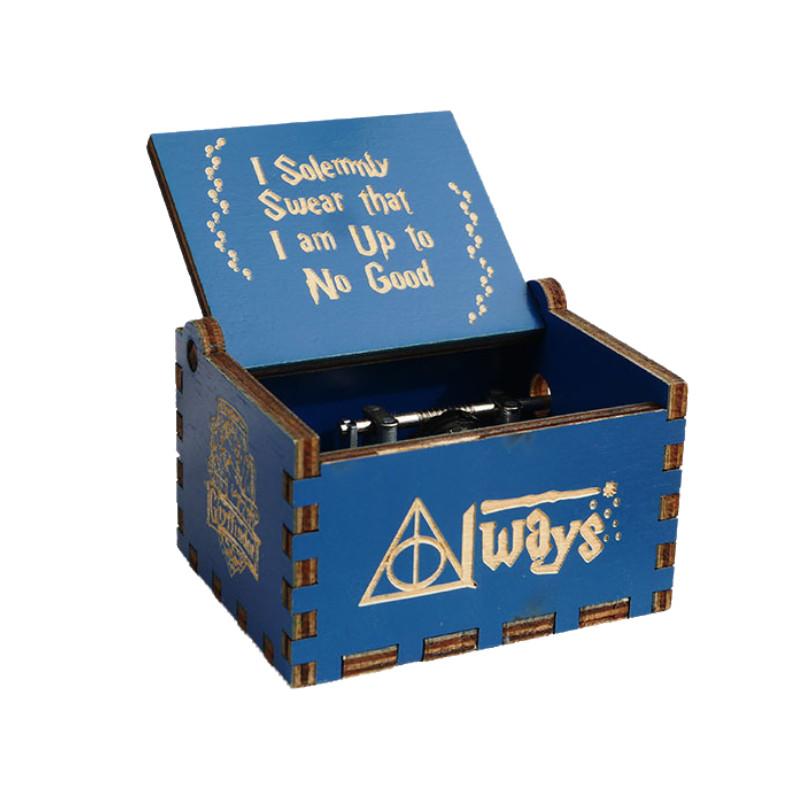 Vintage Harry Potter Hand-crank Music Box Exquisite Wooden Miniature Gift For Couples