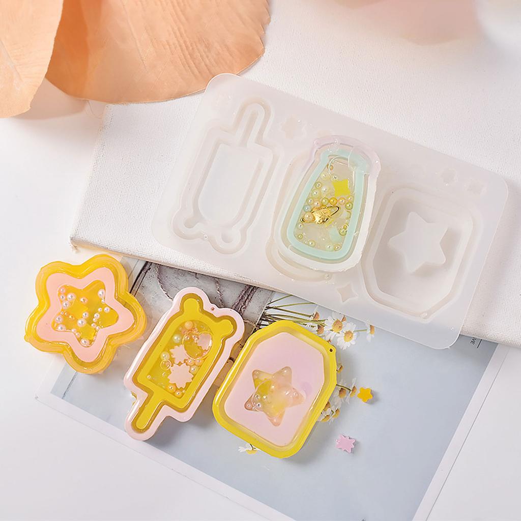 Clear Quicksand Silicone Molds Resin Casting Shaker Mold Resin Epoxy Mold for DIY Crafts Pendant Keychain Jewelry Making