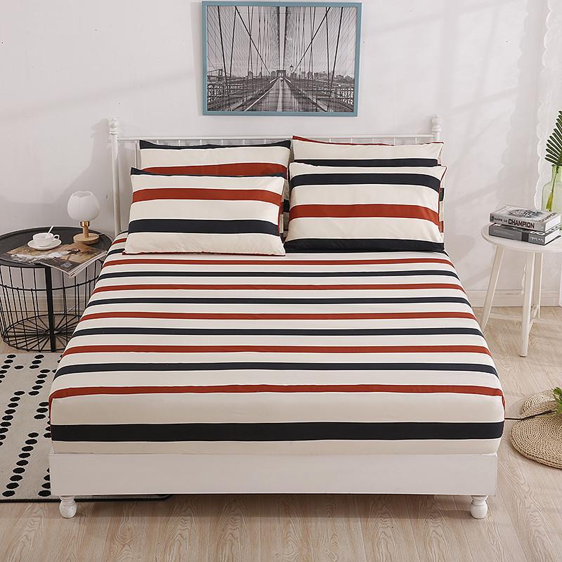 

Plant Printing Bed Sheet Fitted Sheet with Pillowcase Elastic Bands Non Slip Adjustable Mattress Cover for Double King Queen Bed 2pcs 90x200cm