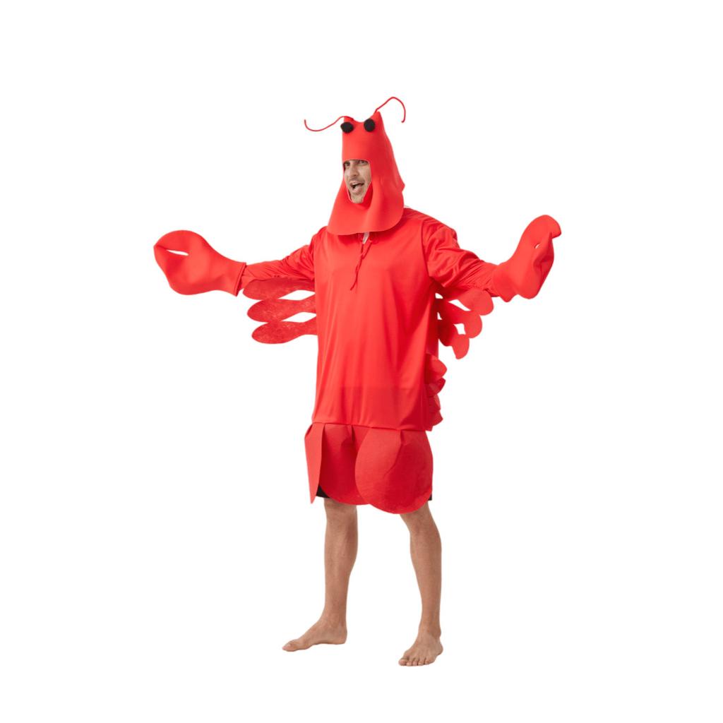 Red Lobster Costume Unisex Funny Sea Animal Outfit Novelty Marine Creature Suit for Halloween Cosplay Party