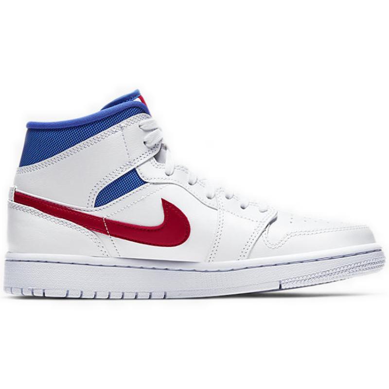Jordan 1 Mid White Red Royal Women's Jordan BQ6472-164