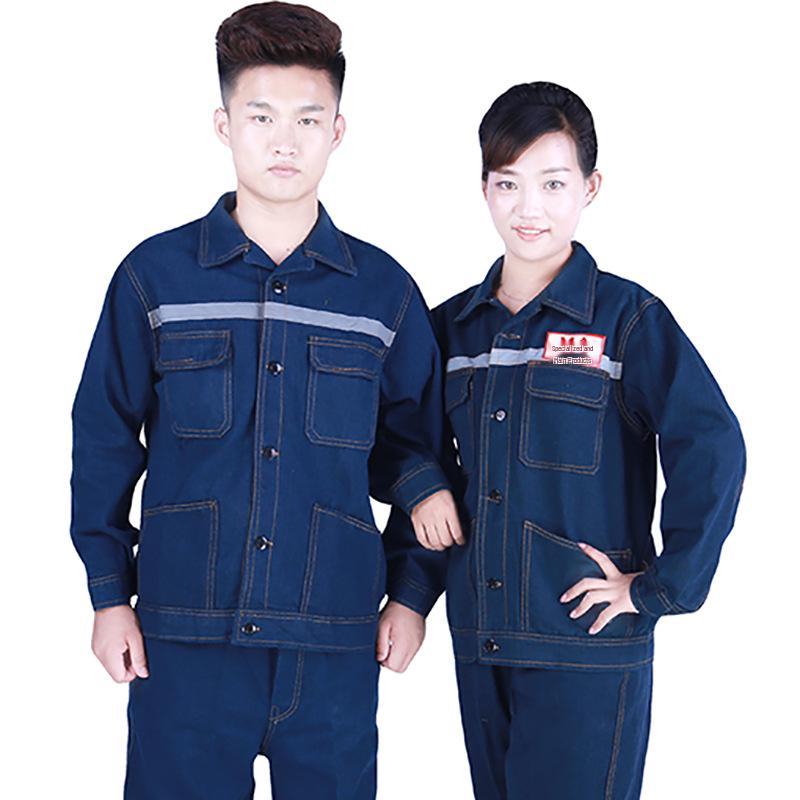 Spot Labor Protection Denim Workwear Set for Auto Repair, Welding, and Engineering