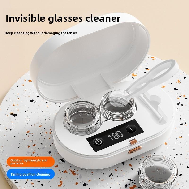 Contact Lens Contact Lens Cleaner Mechanized Foldable Cleaner Ultrasonic Lens Rinsing Sterilization Case PracticalDesign