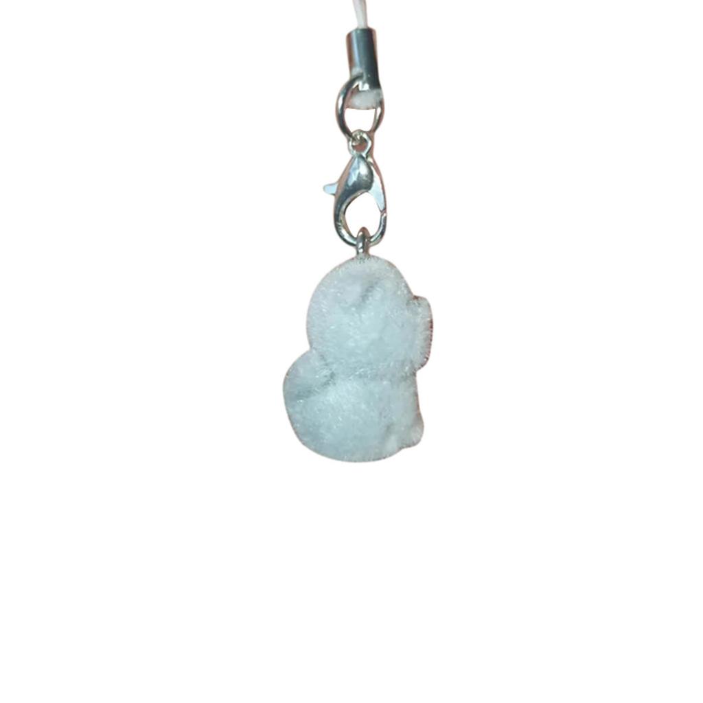 Cute Rabbit Keychain Pendant Cartoon Animal Shaped Keyrings Fashionable Flocking Key Rings Jewelry for Backpacks