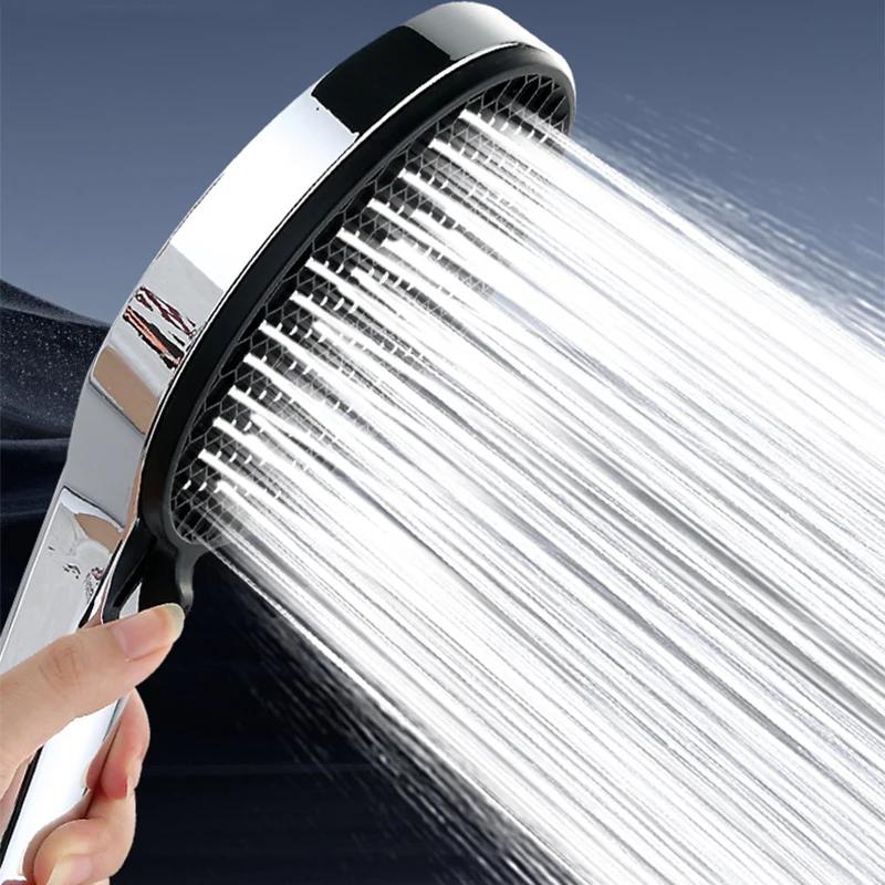 Handheld Pressurized Showerhead 5 Mode Big Panel Shower Head Water Filter Pressure Shower Portable Shower Bathroom Accessories