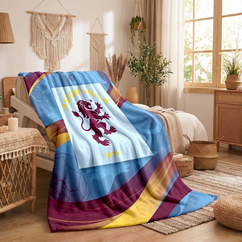 Aston Villa Football Print Flannel Blanket Soft Warm Sofa Bed Throw Blanket For Home Office Bedroom