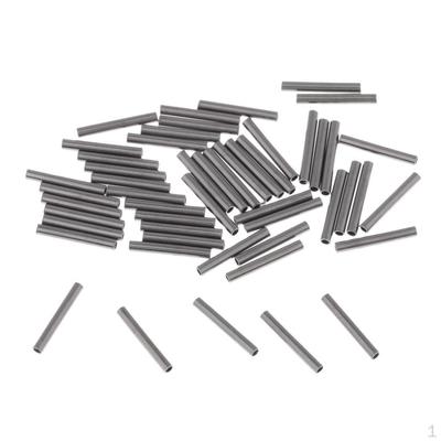 50Pcs Durable Copper Single Crimps Sleeves Fishing Line Tube Connector 10mm - A