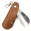 Metal Shoe Horn Mini Shoe Horns Shoe Lifter Portable Travel ShoeHorn with Leather Handle Deduction Shoehorn for Keychain