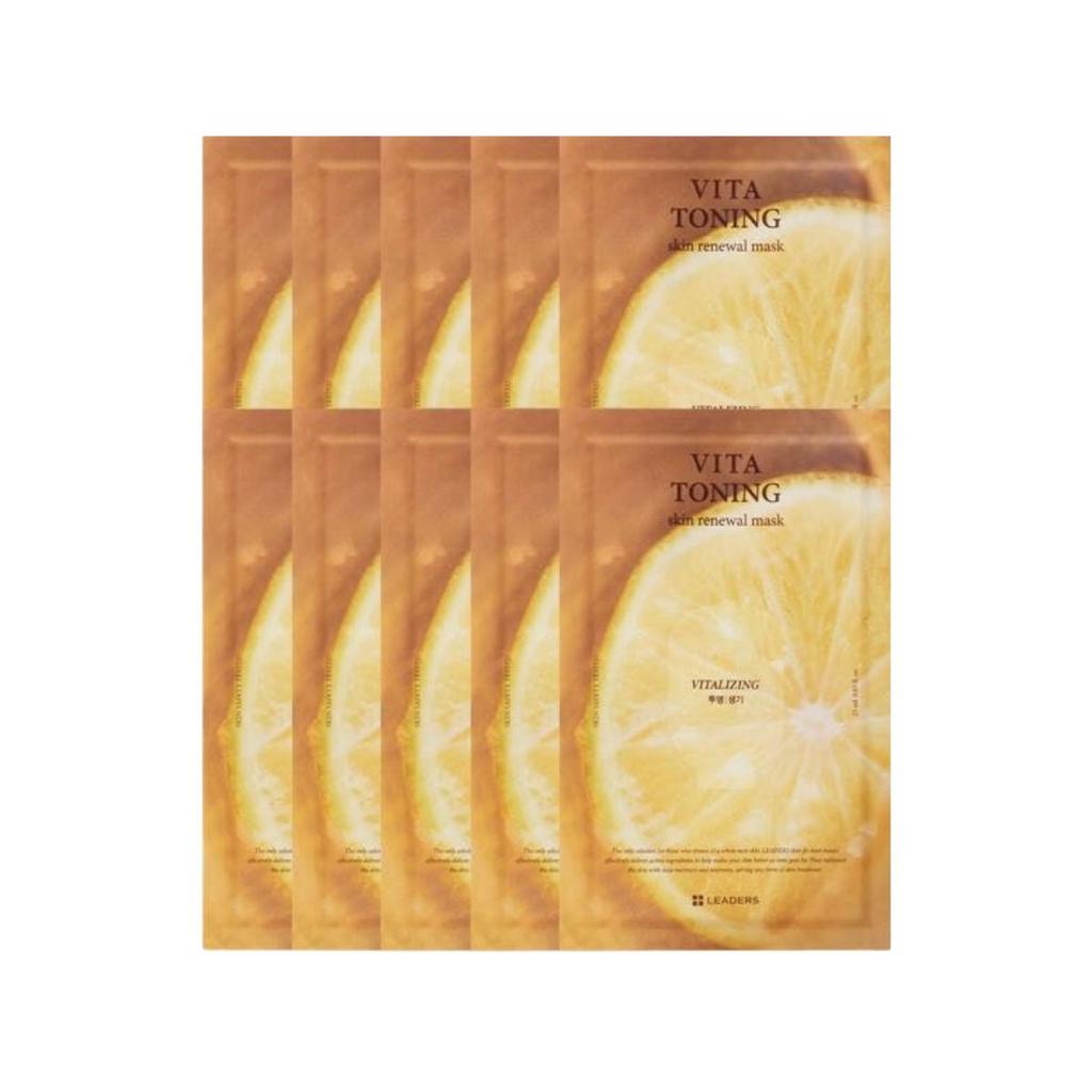 LEADERS Vita Toning Skin Renewal Mask Brightening Radiance 25ml (10 Sheets)