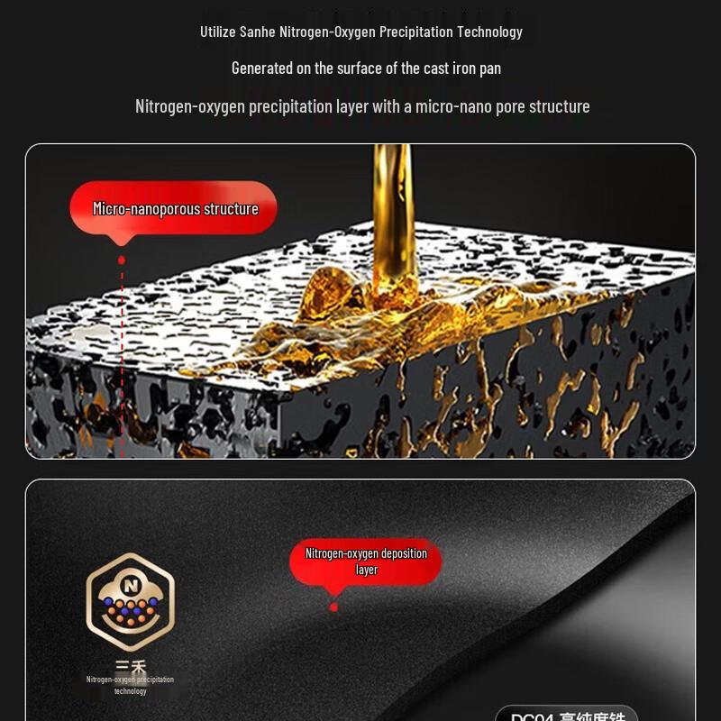 Sanhe 32cm Titanium-Coated Iron Wok