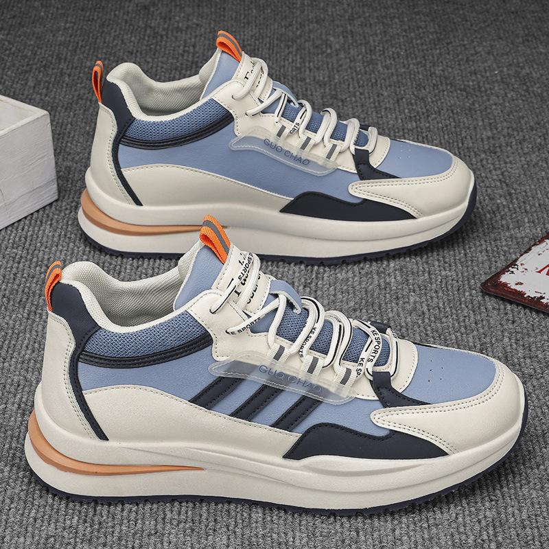 New clover medium top men's shoes breathable waterproof leather surface soft sole non-slip sports break