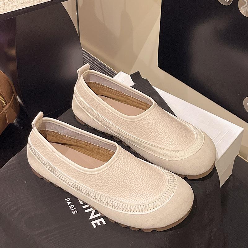 Retro style round head shallow mouth single shoes women's 2025 spring and autumn new versatile fashion Korean version round head flat bottom Mary Jan