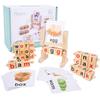 Children's Educational Toys Enlightenment Early Education Wooden Rotating Alphabet Spelling Building Blocks Cognitive Alphabet Memory Rack