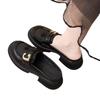 Leather Bag Head Half Slippers Women's 2025 New Versatile Casual Lazy One-pedal Doudou Shoes Thick Heel Half Shoes Women