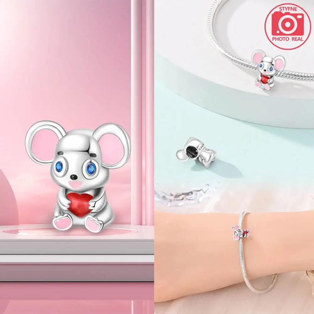 Coppercute Mouse Charms Beads For Originalbracelet Necklace Jewelry Making