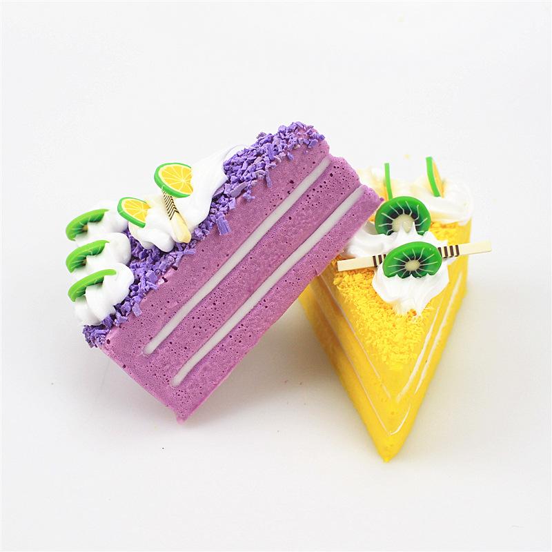 Slow Rebound Pu Simulation Triangle Cream Cake Fruit Food Play Pinch Music Decompression Random Style