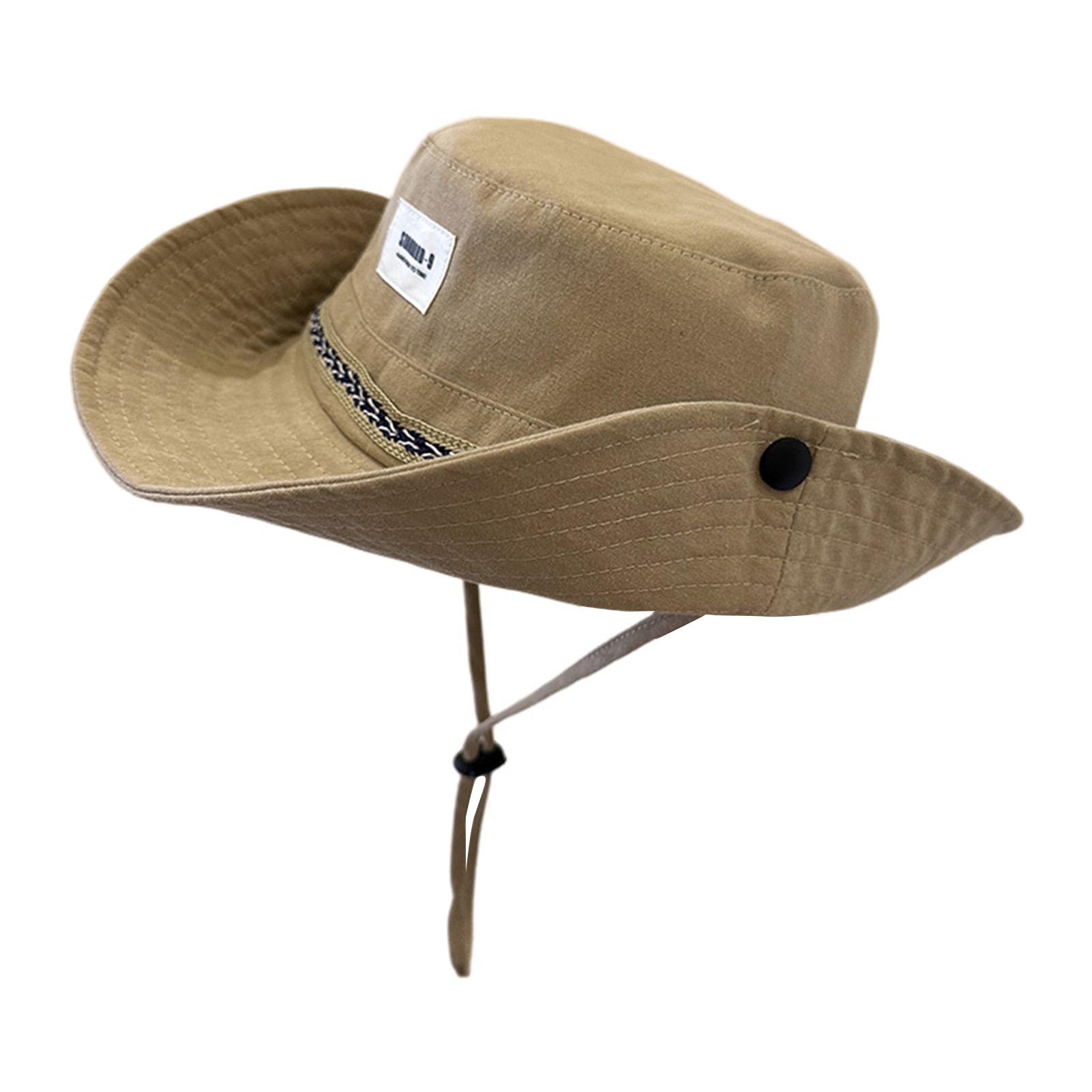 

Cowboy Hat Fisherman Hat Summer Hiking Fisherman Hat Ethnic Style Breathable Summer Bucket Hats for Travel Riding хаки